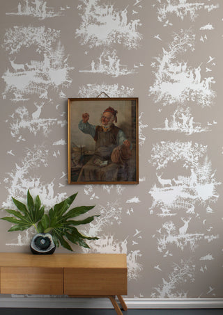 Hunting Toile White on Stone