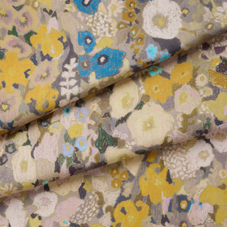 Hollyhocks Cotton Linen Flax - additional image
