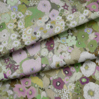 Hollyhocks Cotton Linen Meadow - additional image