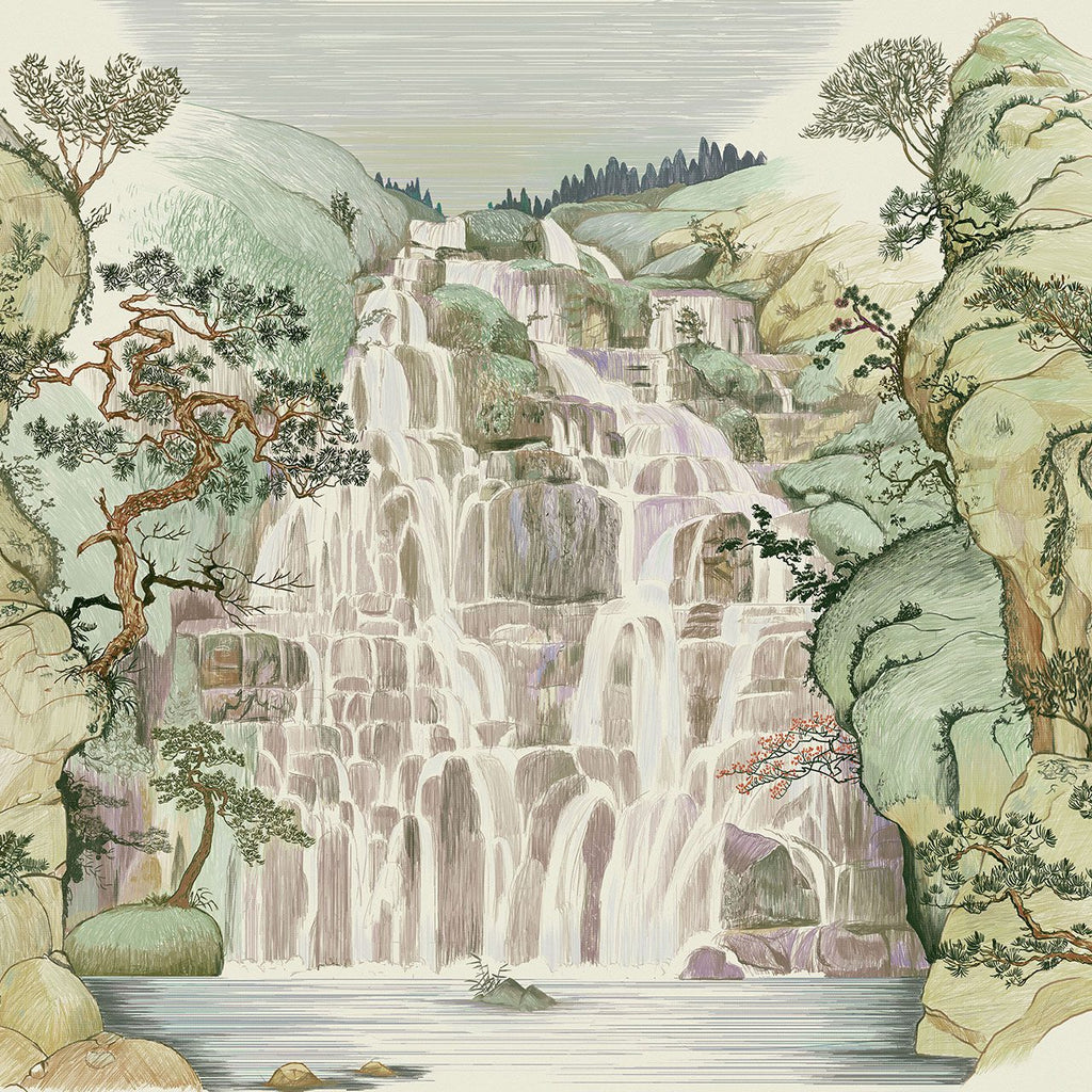 Landscapes Fallingwater Spring by Coordonné | Designer Wallpaper Mural ...