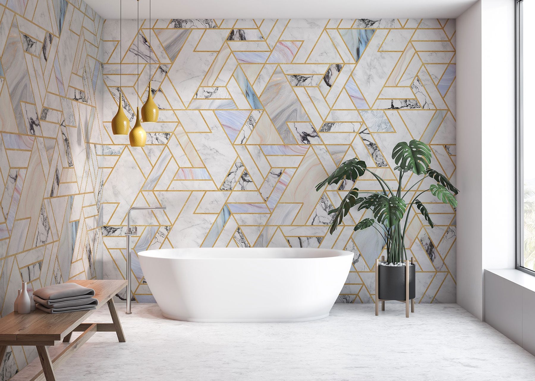 Geometric Malla Macael by Coordonné, wallpaper mural