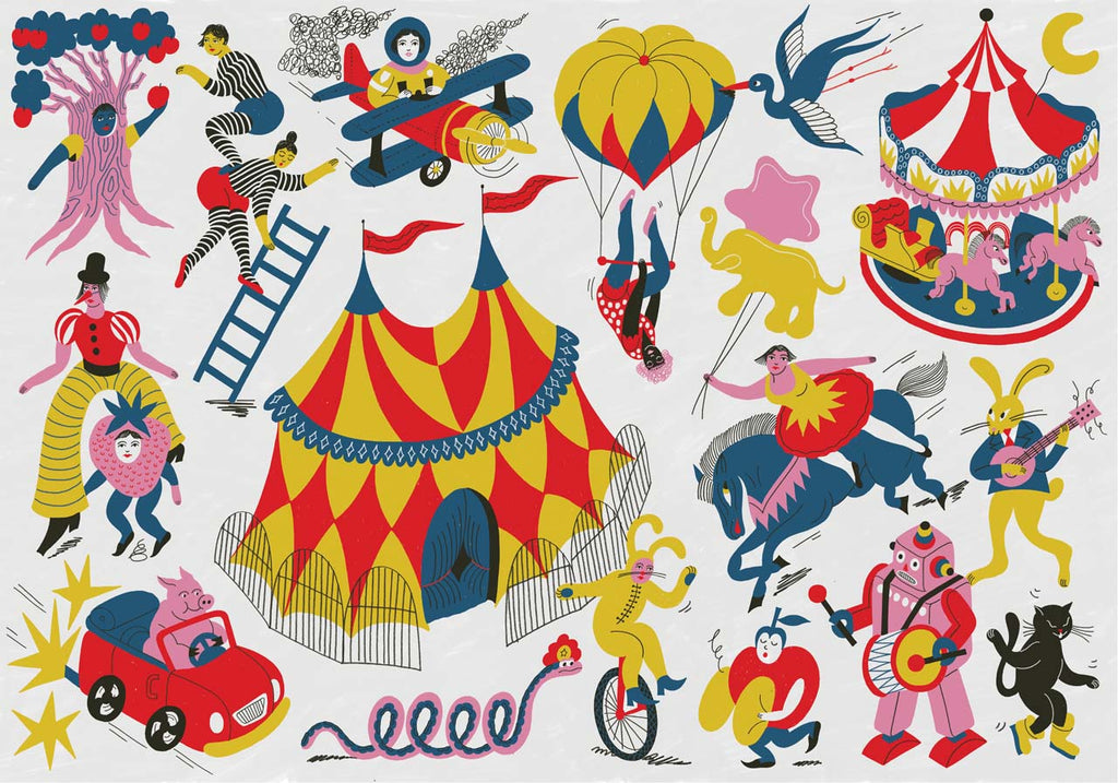 Magic Circus White by Coordonné | Designer Wallpaper Mural | NewWall ...