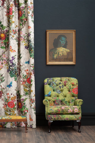 Bloomsbury Garden Cotton Linen Bone by Timorous Beasties