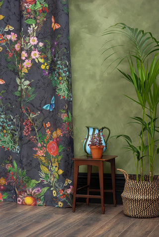 Bloomsbury Garden Cotton Linen Soft Navy by Timorous Beasties
