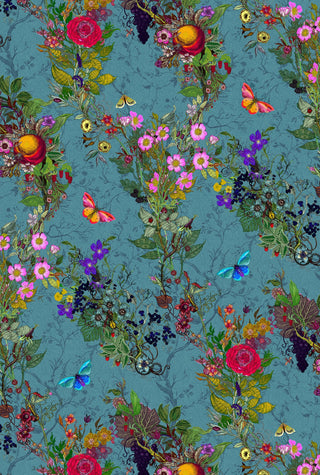 Bloomsbury Garden Performance Fabric Teal by Timorous Beasties
