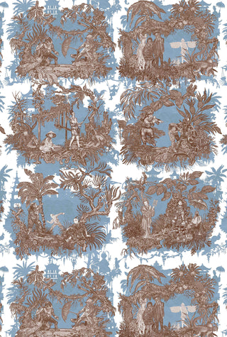 Chinoiserie Toile Ice Blue Latte