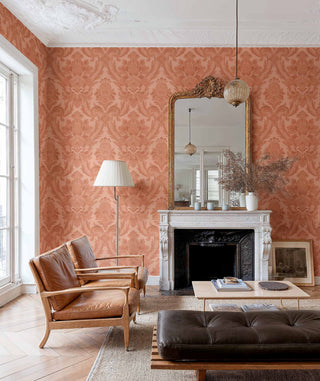 Venetian Damask Peach by Coordonné, wallpaper