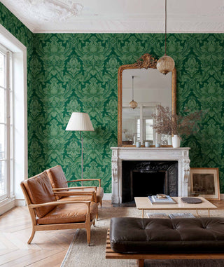 Venetian Damask Emerald by Coordonné, wallpaper