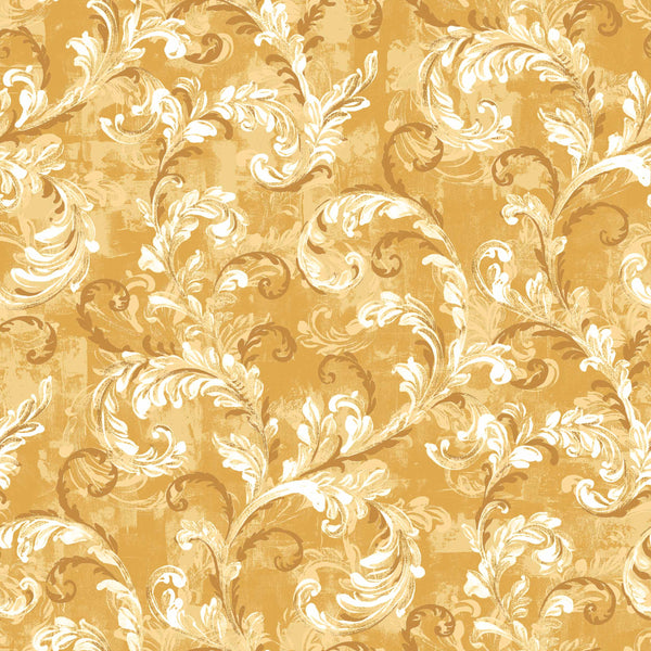 Byzantine Damask Mustard by Coordonné, wallpaper