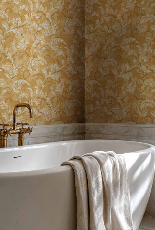 Byzantine Damask Mustard by Coordonné, wallpaper