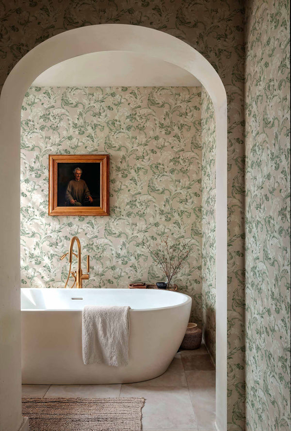 Byzantine Damask Sage by Coordonné, wallpaper