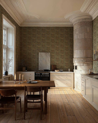 French Damask Sage by Coordonné, wallpaper