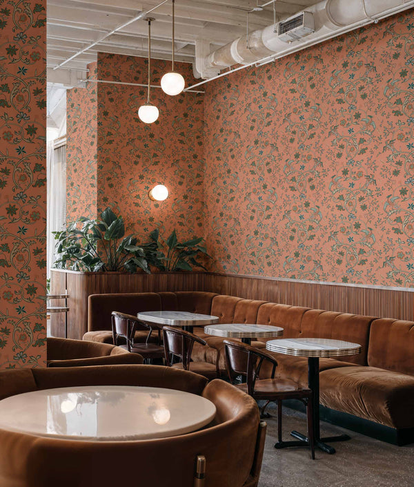 Antwerp Damask Peach by Coordonné, wallpaper