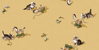 Kittens Mustard wallpaper by Coordonné