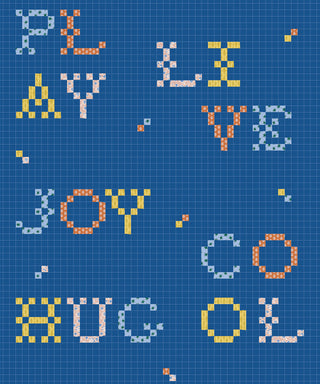 Wordplay Indigo wallpaper by Coordonné