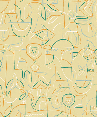 Animalia Buttercream wallpaper by Coordonné