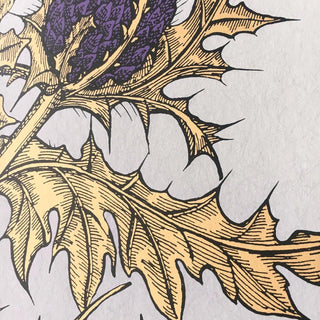 Grand Thistle Gold & Purple On Stone