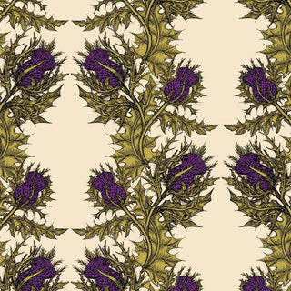 Grand Thistle Gold & Purple On Cream