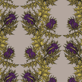 Grand Thistle Gold & Purple On Stone