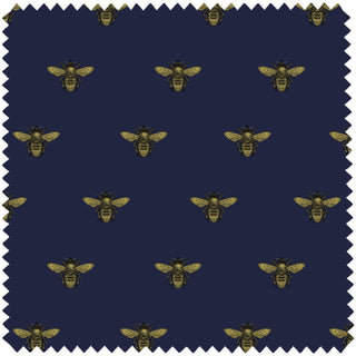 Honey Bee Black & Pale Gold on Navy Blue