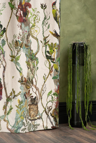 Indie Wood Cotton Linen Fabric Bone by Timorous Beasties