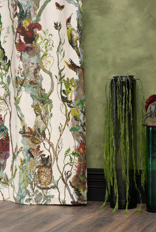 Indie Wood Cotton Linen Fabric Bone by Timorous Beasties