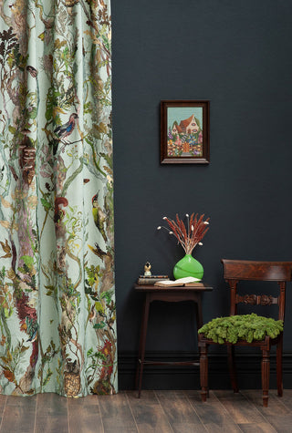 Indie Wood Cotton Linen Fabric Mint by Timorous Beasties
