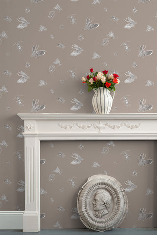 Insect - Hand Printed Beige & White on Stone