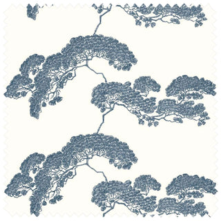 Japanese Tree Hand Printed Dark Blue