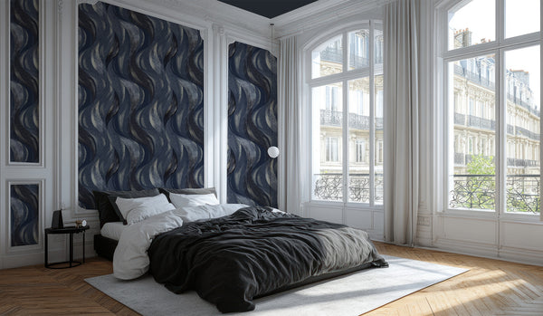 Volute Blue by Maison Martin Morel, wallpaper