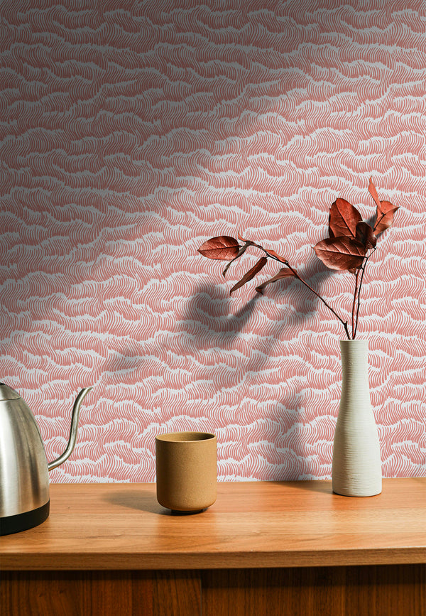 Wave Peach by Maison Martin Morel, wallpaper