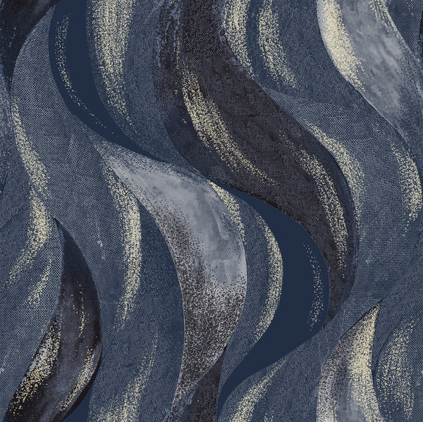 Volute Blue by Maison Martin Morel, wallpaper