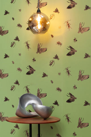 Insect - Hand Printed Gold & Black on Kingsburgh