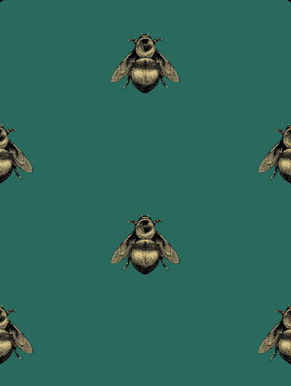 Napoleon Bee Black and Gold on Sea Green