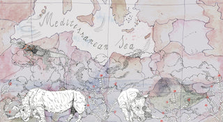 Borders Blue by Wall&decò, wallpaper mural