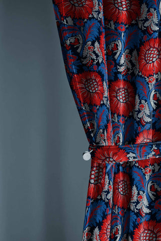 Chinese Damask Linen Sapphire by Coordonné, fabric