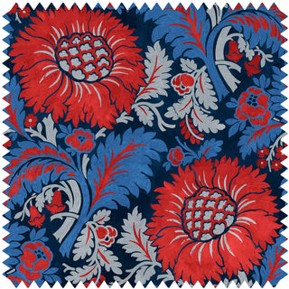 Chinese Damask Linen Sapphire