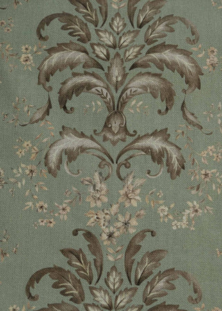 French Damask Cotton Aqua by Coordonné, fabric