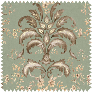 French Damask Cotton Aqua