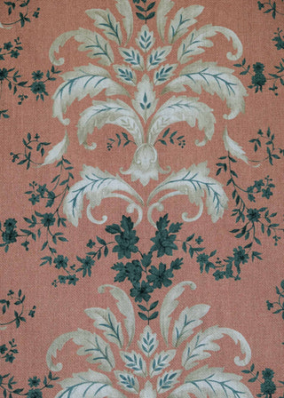French Damask Cotton Coral by Coordonné, fabric