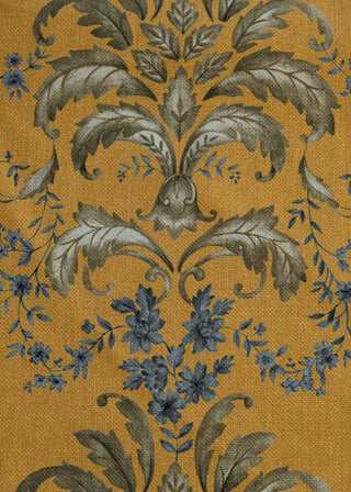 French Damask Cotton Curry by Coordonné, fabric