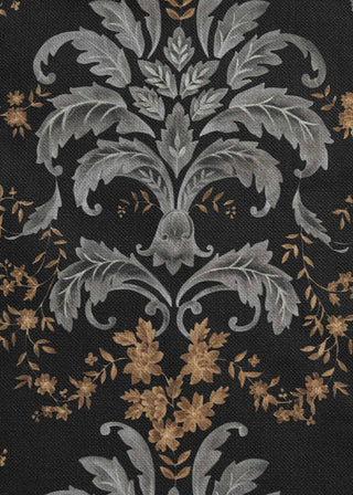 French Damask Cotton Onyx by Coordonné, fabric