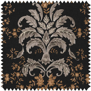 French Damask Cotton Onyx