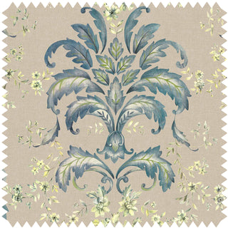 French Damask Cotton Sapphire
