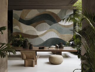 Eunoia Waves Beige by Wall&decò, wallpaper mural