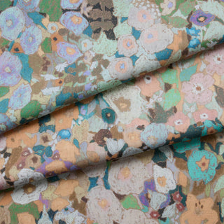 Hollyhocks Cotton Linen Prairie by House of Hackney, fabric