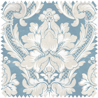 Venetian Damask Cotton Aqua